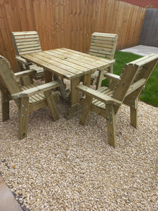 4ft  Table and 4 x pressure treated chairs